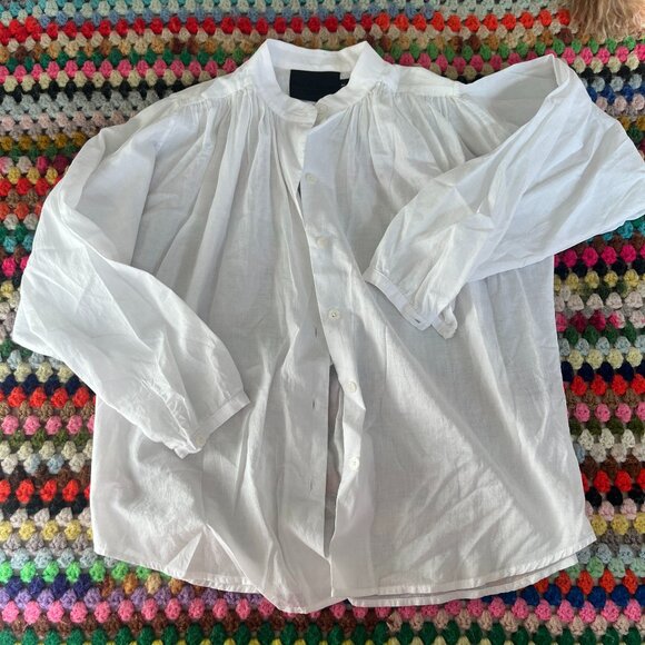No. 6 Cotton Button Down Blouse Top in White, Size 1, Small - Picture 1 of 8